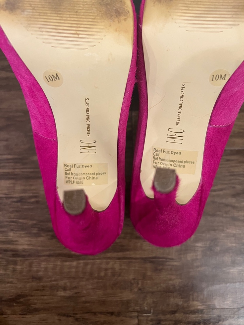 INC International Concepts Hot Pink Calf Fur Platform Stiletto Pumps - Picture 10 of 11